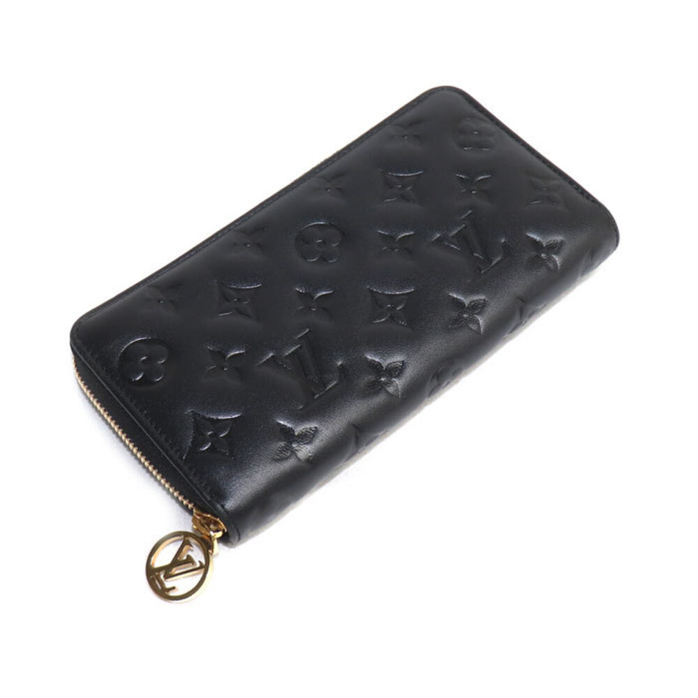LOUIS VUITTON Louis Vuitton Zippy Wallet Long Monogram Embossed Noir M81510 I...